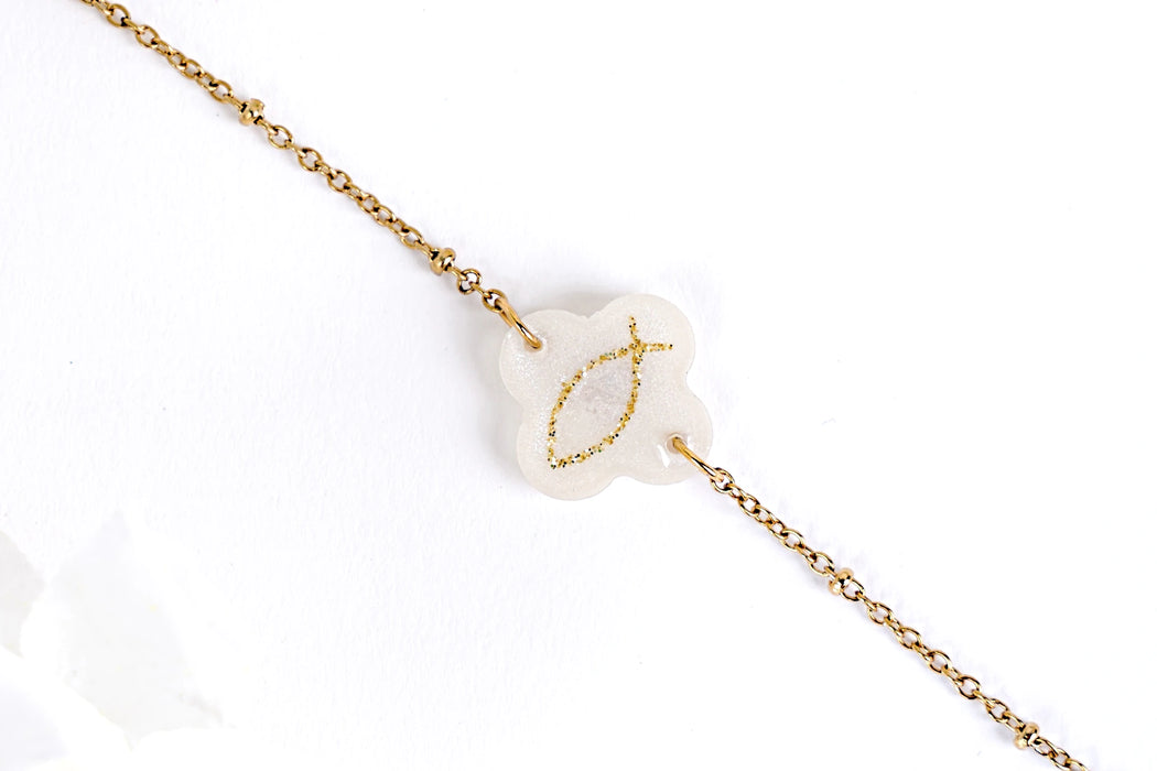 Bracelet Ichthus Bible et Versets, vu de face