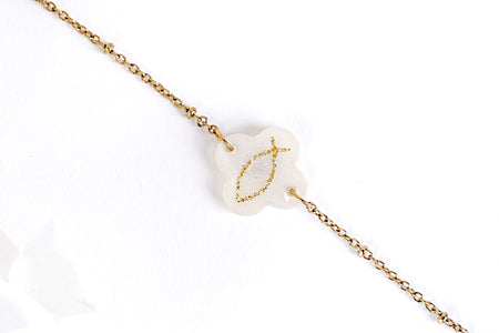 Bracelet Ichthus Bible et Versets, vu de face
