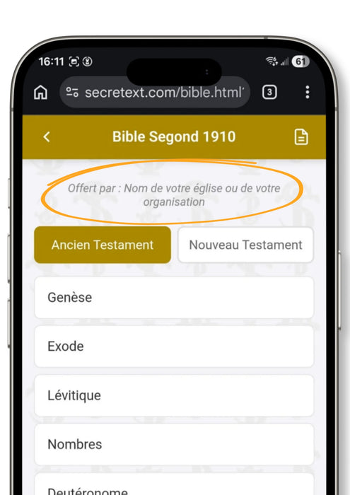 La Bible dans une carte